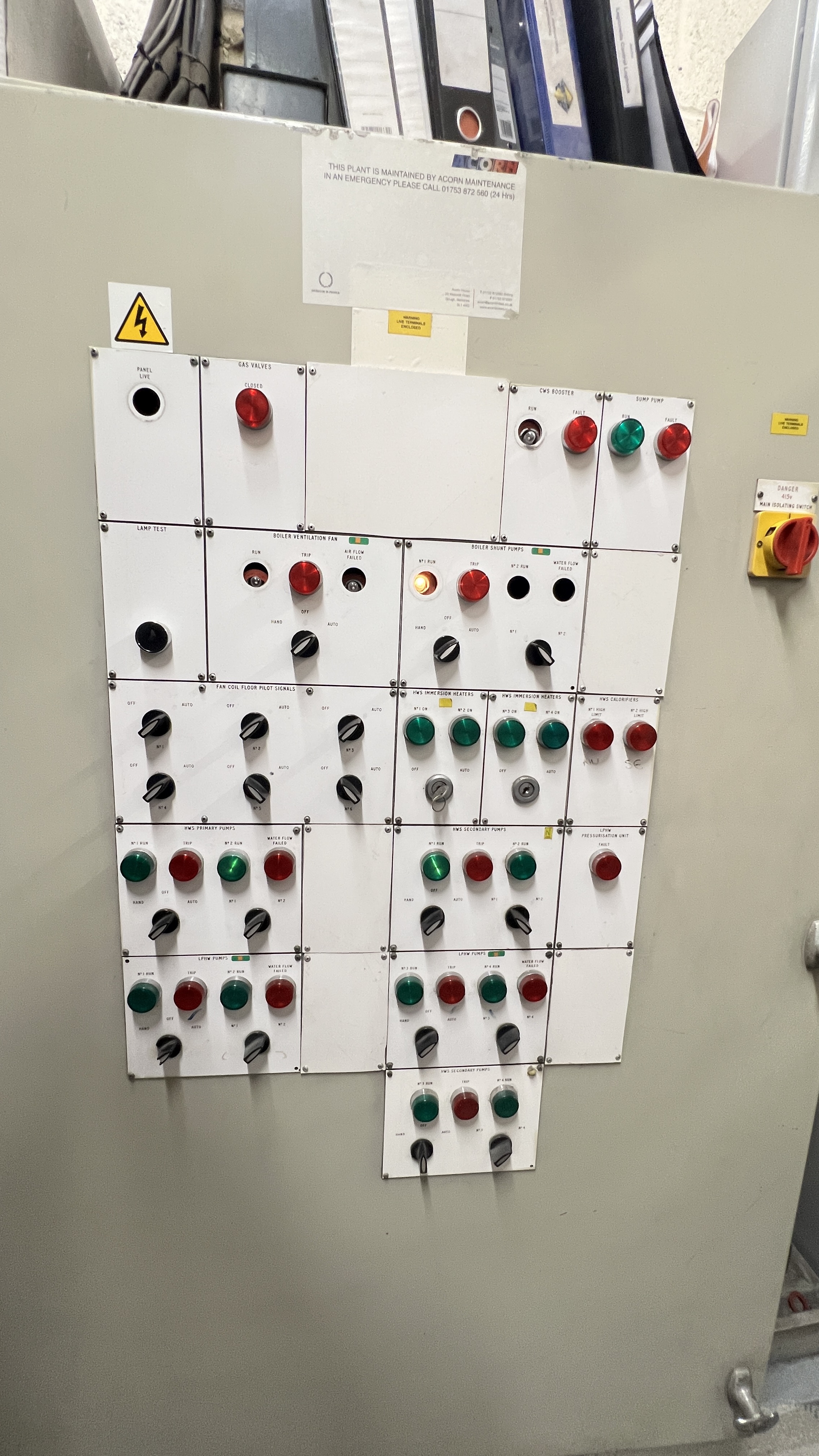 Large modular MCC panel array with DOL starters and pump controls